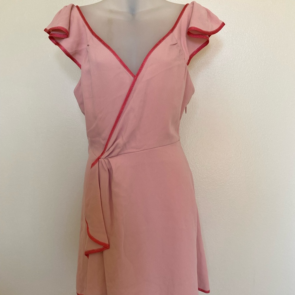 Juicy Couture Pink Faux Wrap Dress Rare Vintage Size 4 Spring Summer Dusty Rose